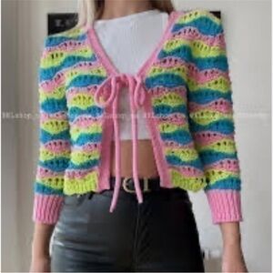 ZARA striped knit cardigan 3859/004